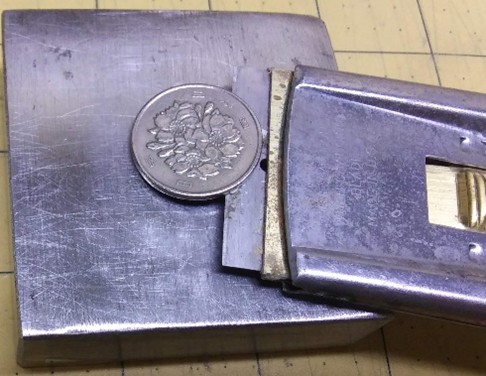 Judy Larson's No Rolling Mill- No Problem - , Metalwork, Stamping, Stamps, Design, push a razor blade scraper under the tape and coin to loosen the it